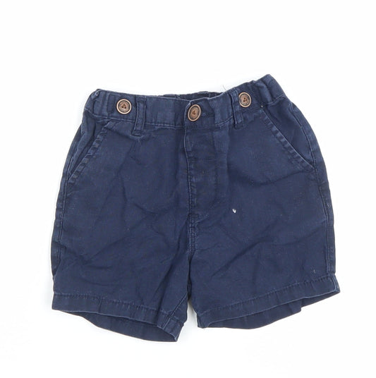 Next Unisex Baby & Toddler Blue Linen Blend Shorts 18-24 Months