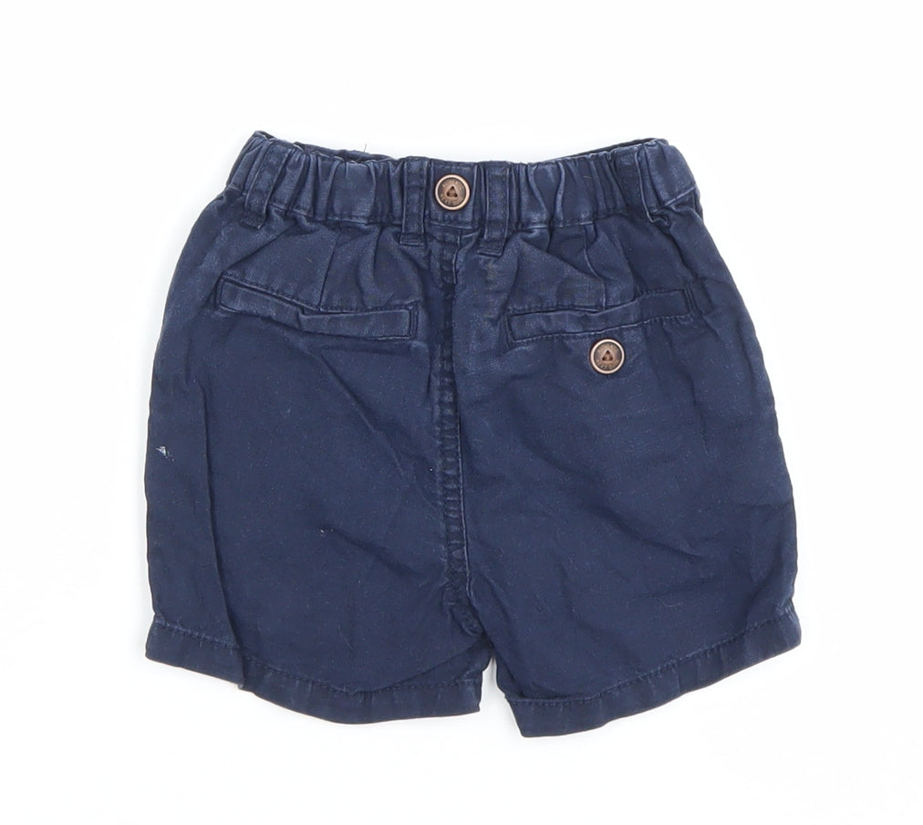 Next Unisex Baby & Toddler Blue Linen Blend Shorts 18-24 Months