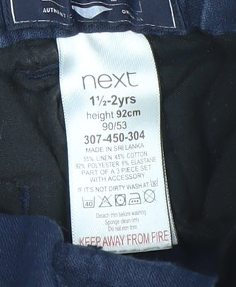 Next Unisex Baby & Toddler Blue Linen Blend Shorts 18-24 Months