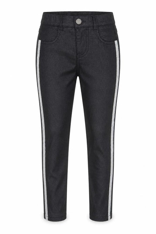 F&F Girls Black Skinny Jeans 4 Years Side Stripe Stretch Denim
