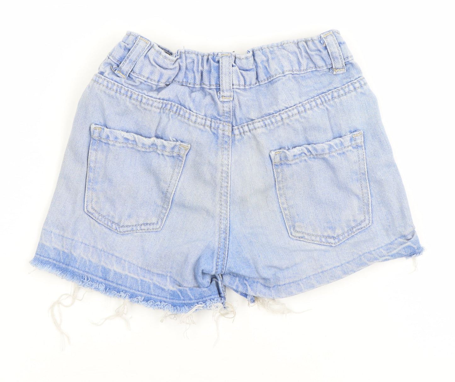 Denim Co. Girls Blue Denim Cut-Off Shorts 5-6 Years Casual Summer Elastic Waist