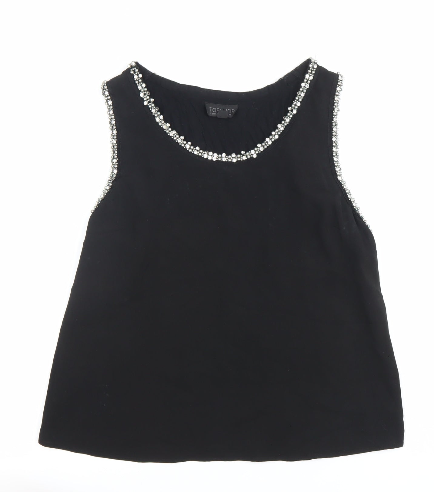 Womens UK Size 10 Topshop Black Camisole Blouse