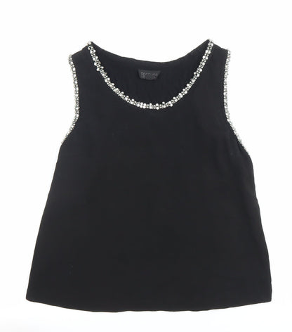 Womens UK Size 10 Topshop Black Camisole Blouse