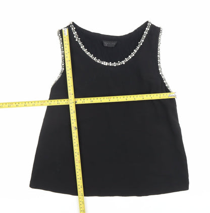 Womens UK Size 10 Topshop Black Camisole Blouse