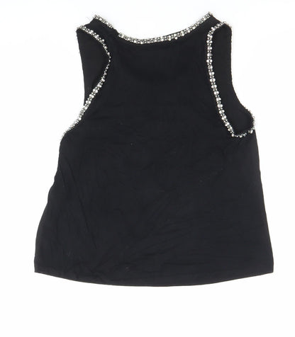 Womens UK Size 10 Topshop Black Camisole Blouse