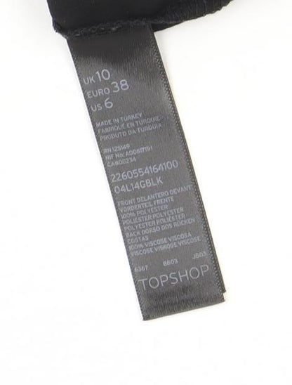 Womens UK Size 10 Topshop Black Camisole Blouse