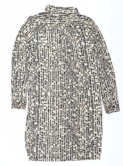 Ellen Tracy Women’s Beige Black Animal Print Wrap Dress M
