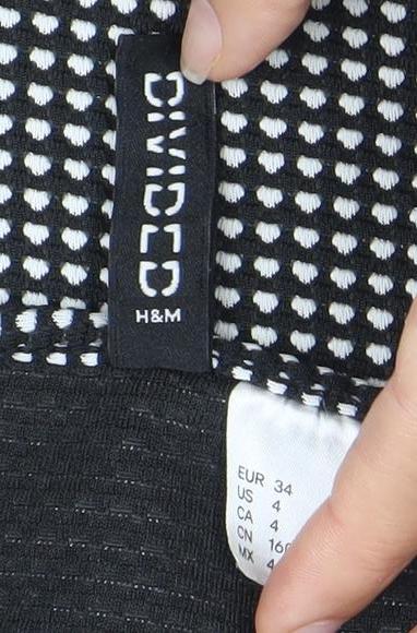 H&M Women Black Polka Dot Fit & Flare Halter Mini Dress Size 6