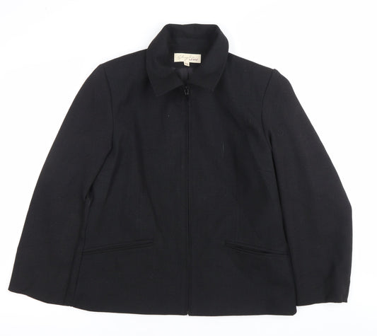 Style by EWM Women’s Black Size 14 Zip Jacket Workwear Classic