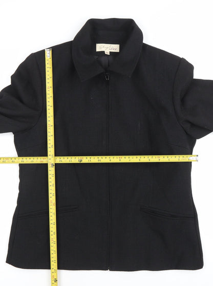 Style by EWM Women’s Black Size 14 Zip Jacket Workwear Classic