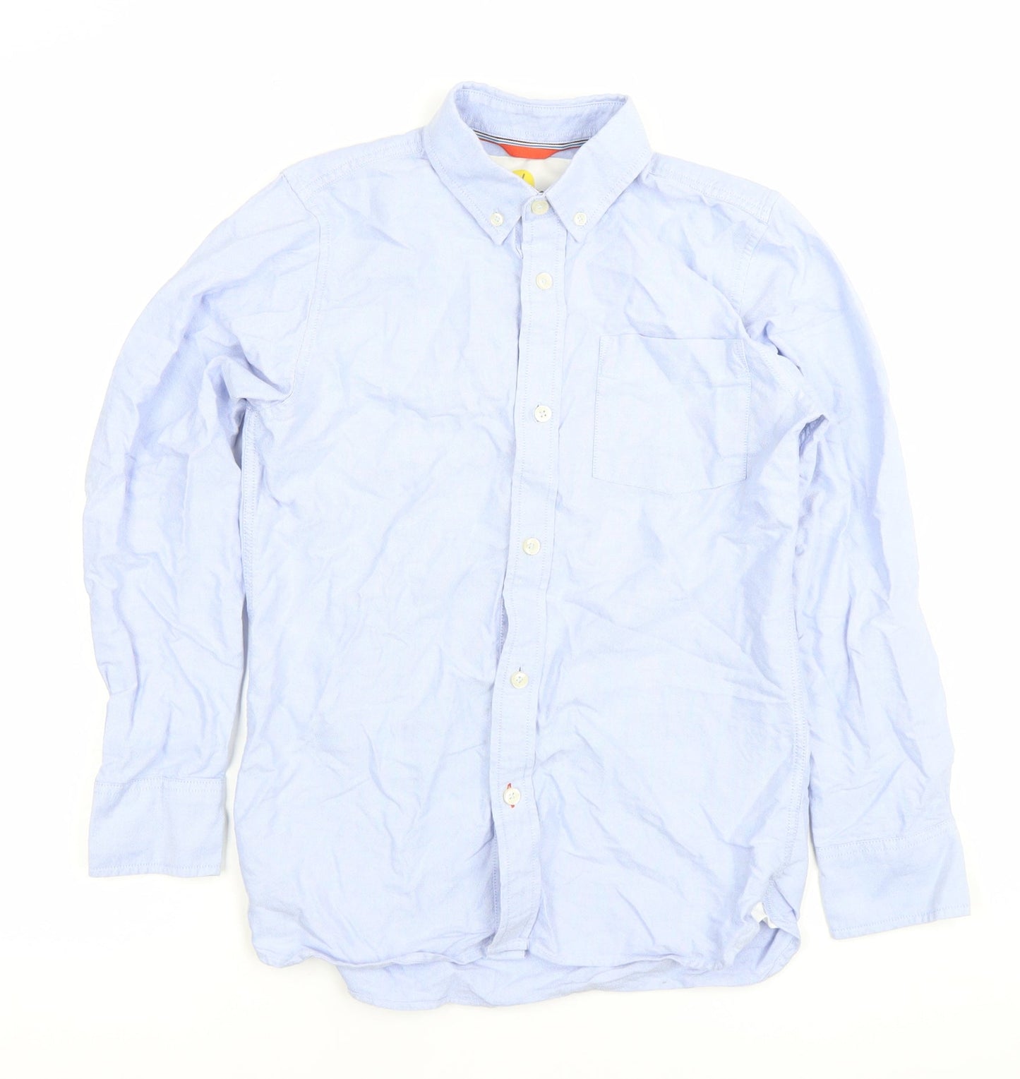 Boden Boys Blue Button-Up Long Sleeve Cotton Shirt 11-12 Years