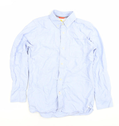 Boden Boys Blue Button-Up Long Sleeve Cotton Shirt 11-12 Years