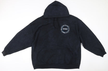 Mens UK Size M NASA Black Pullover Hoodie