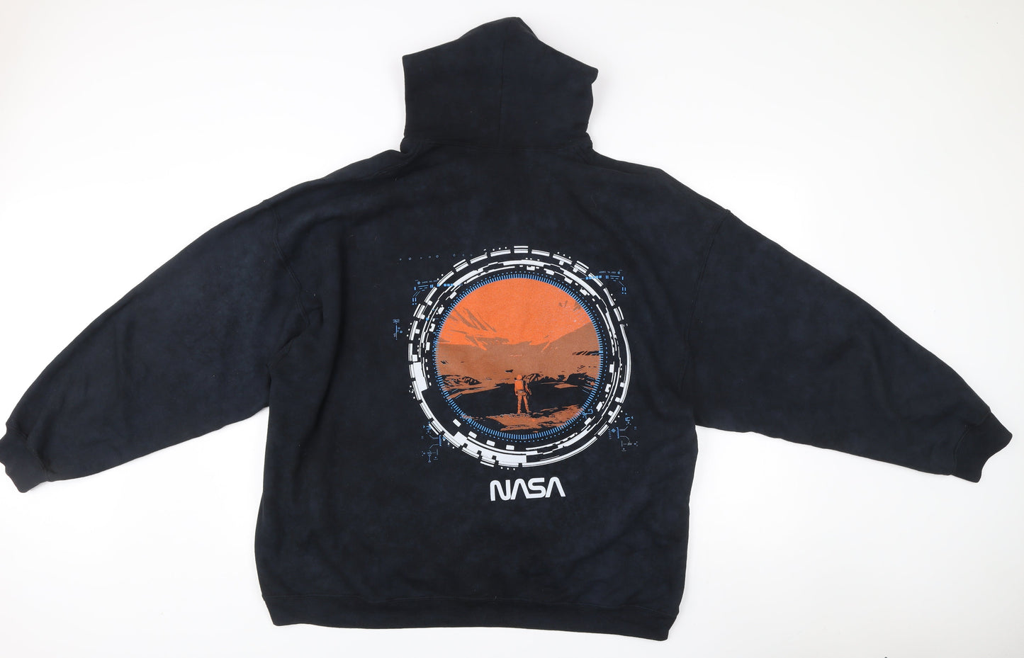 Mens UK Size M NASA Black Pullover Hoodie