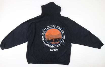 Mens UK Size M NASA Black Pullover Hoodie