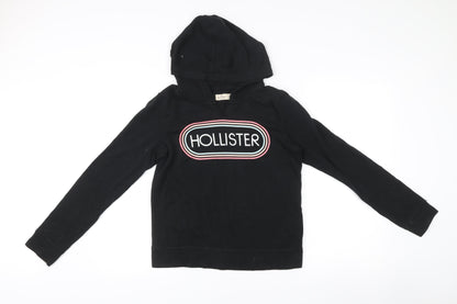 Hollister Women’s Black Pullover Hoodie Size S Cotton Blend Logo