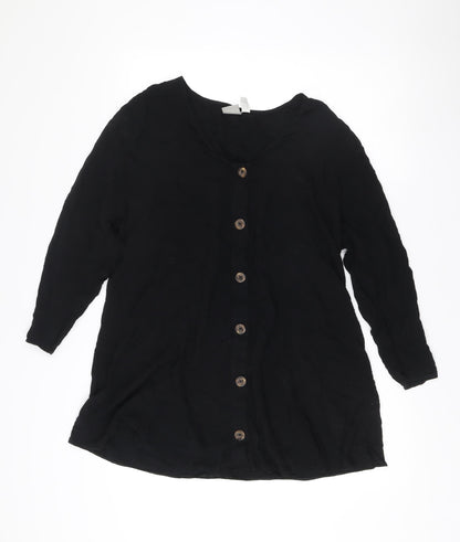 ASOS Women’s Black Viscose Shirt Dress UK 10 Long Sleeve