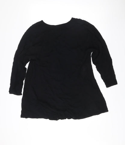 ASOS Women’s Black Viscose Shirt Dress UK 10 Long Sleeve