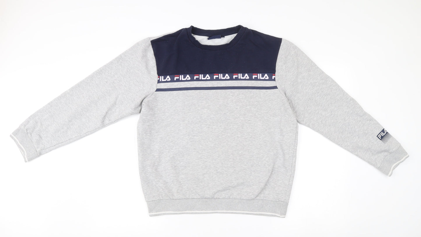 Mens UK Size M FILA Grey Pullover Sweatshirt