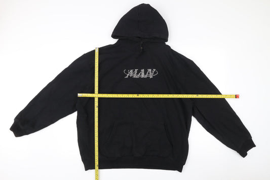 Mens UK Size M boohooMAN Black Pullover Hoodie