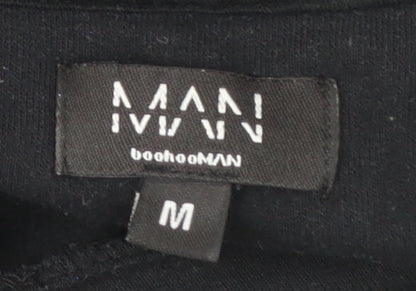 Mens UK Size M boohooMAN Black Pullover Hoodie