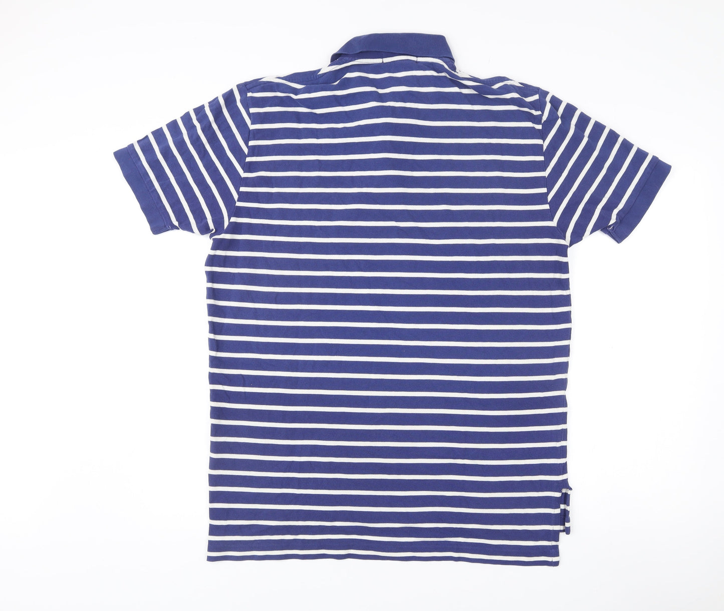 Ralph Lauren Men’s Blue White Striped Polo Shirt L Cotton