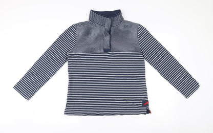 Equestrian Women's Navy Stripe Sweatshirt Size 16 Cotton Blend