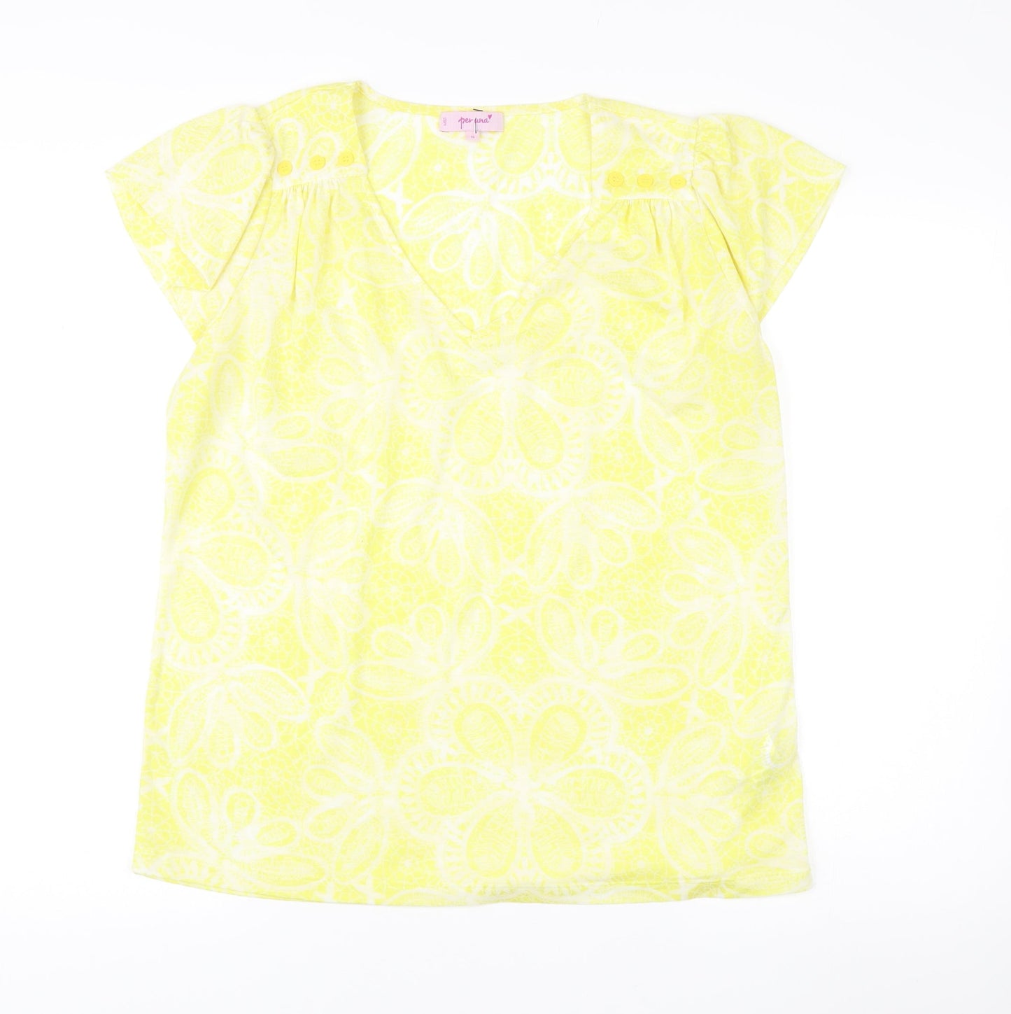 Womens UK Size 16 Marks and Spencer Yellow Tunic Blouse