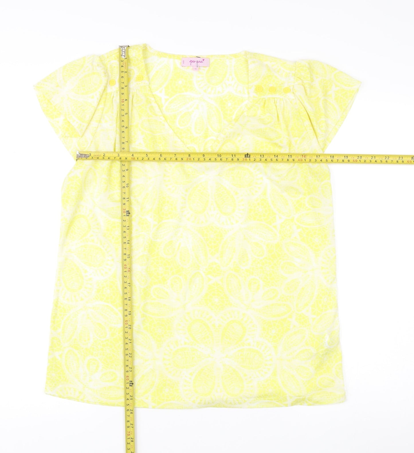 Womens UK Size 16 Marks and Spencer Yellow Tunic Blouse