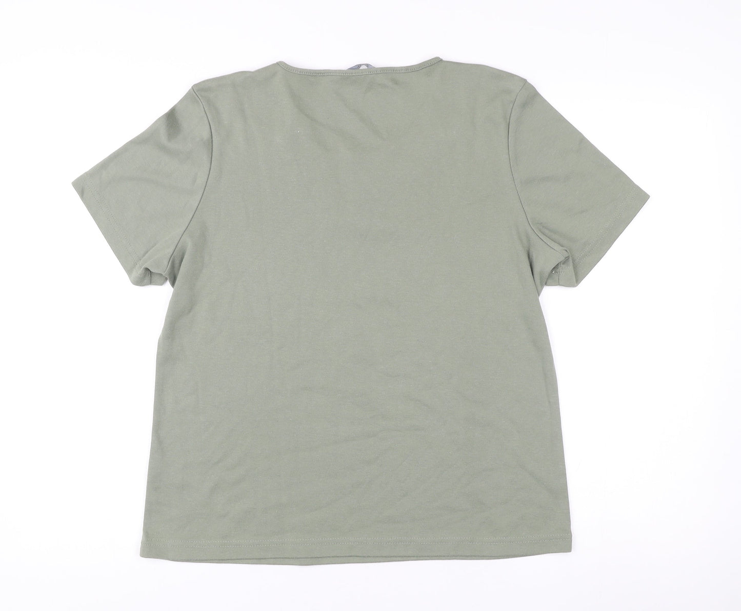 Womens UK Size M Bm Casual Green Basic T-Shirt