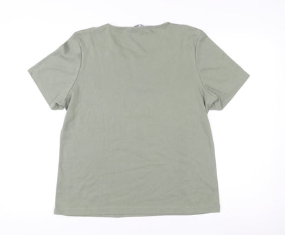 Womens UK Size M Bm Casual Green Basic T-Shirt