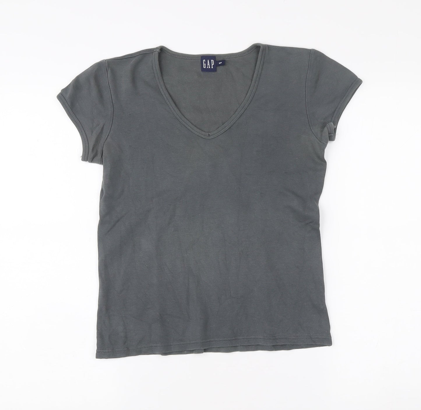 GAP Women’s Grey V-Neck Short Sleeve Cotton T-Shirt Size S