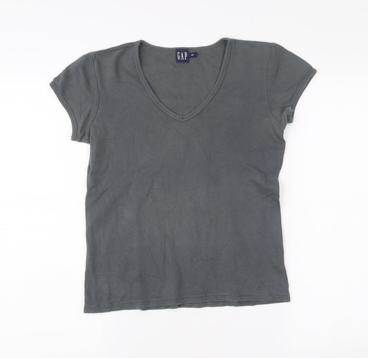 GAP Women’s Grey V-Neck Short Sleeve Cotton T-Shirt Size S
