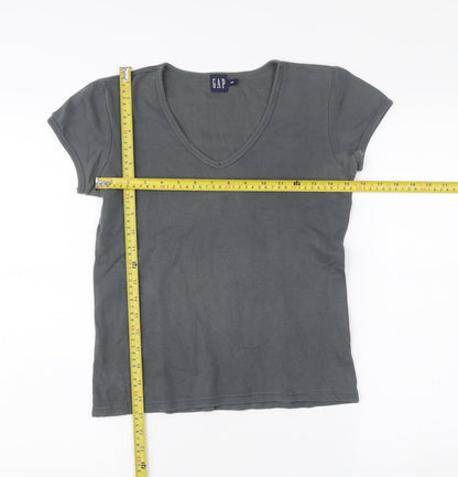 GAP Women’s Grey V-Neck Short Sleeve Cotton T-Shirt Size S