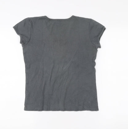 GAP Women’s Grey V-Neck Short Sleeve Cotton T-Shirt Size S