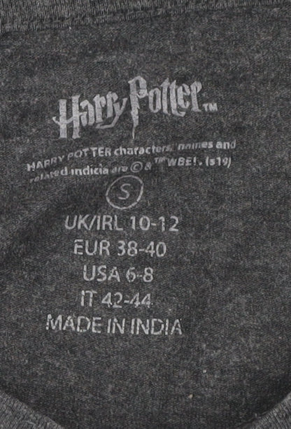 Harry Potter Womens Grey Long Sleeve T-Shirt Size 10 Mischief Managed