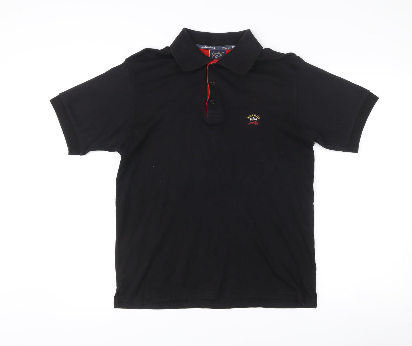 Paul & Shark Men’s Black Cotton Embroidered Logo Polo Shirt M
