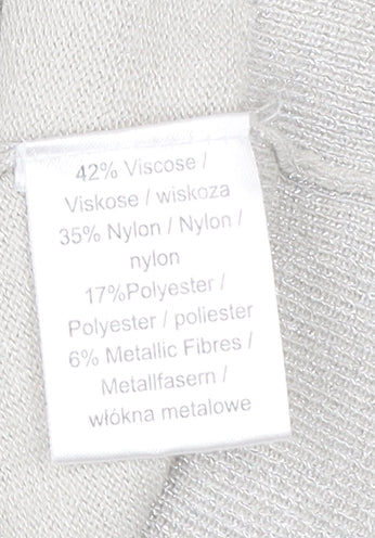 Edina Ronay Womens Grey Size 16 Cardigan Scoop Neck Ruffle Button Knit