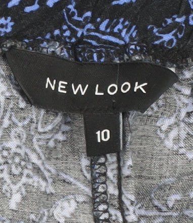 New Look Womens Black Blue Paisley Jogger Trousers Size 10