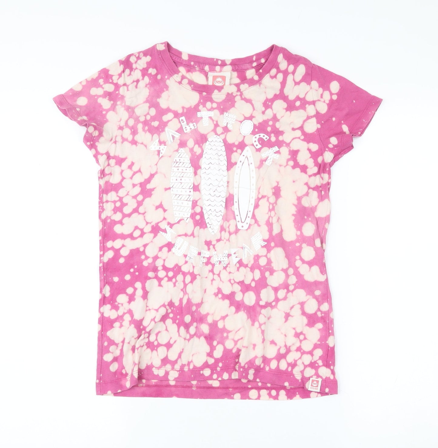 Saltrock Girls Pink Tie Dye Graphic Surfboard T-Shirt 11-12 Years