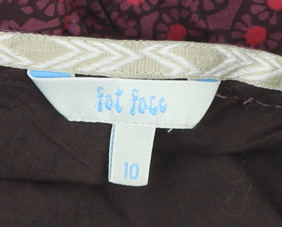 Fat Face Womens Purple Floral Cotton Wrap Dress Size 10