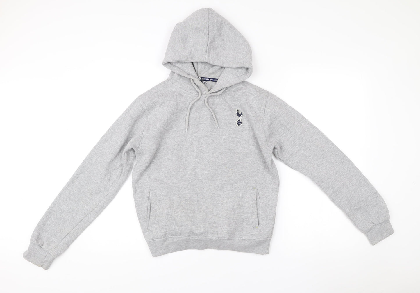 Tottenham Hotspur Boys Grey Pullover Hoodie 13-14 Years Cotton Blend
