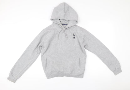 Tottenham Hotspur Boys Grey Pullover Hoodie 13-14 Years Cotton Blend