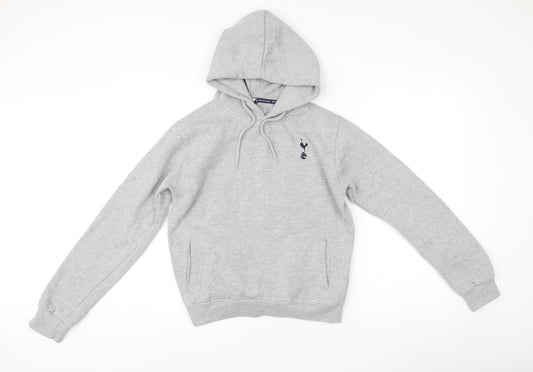 Tottenham Hotspur Boys Grey Pullover Hoodie 13-14 Years Cotton Blend