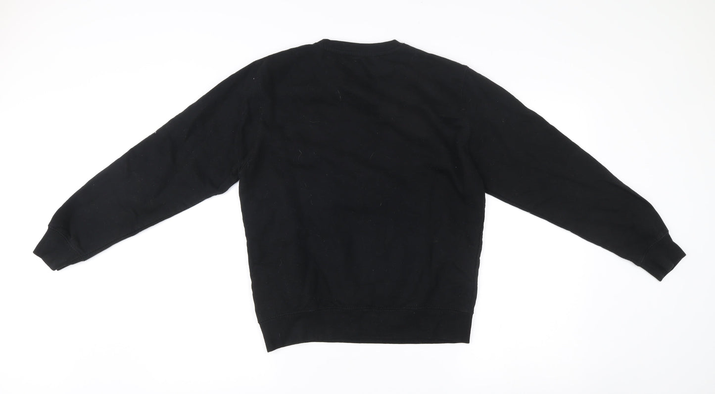 Batch1 Unisex Adults Black Small Pullover Sweatshirt Graphic Print Funny