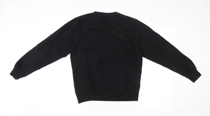 Batch1 Unisex Adults Black Small Pullover Sweatshirt Graphic Print Funny