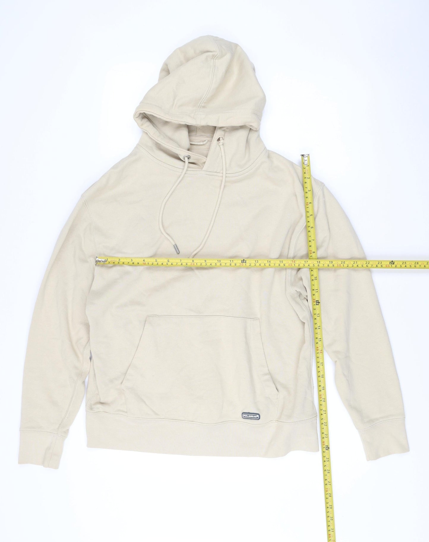 Mens UK Size S Pull&Bear Beige Pullover Hoodie
