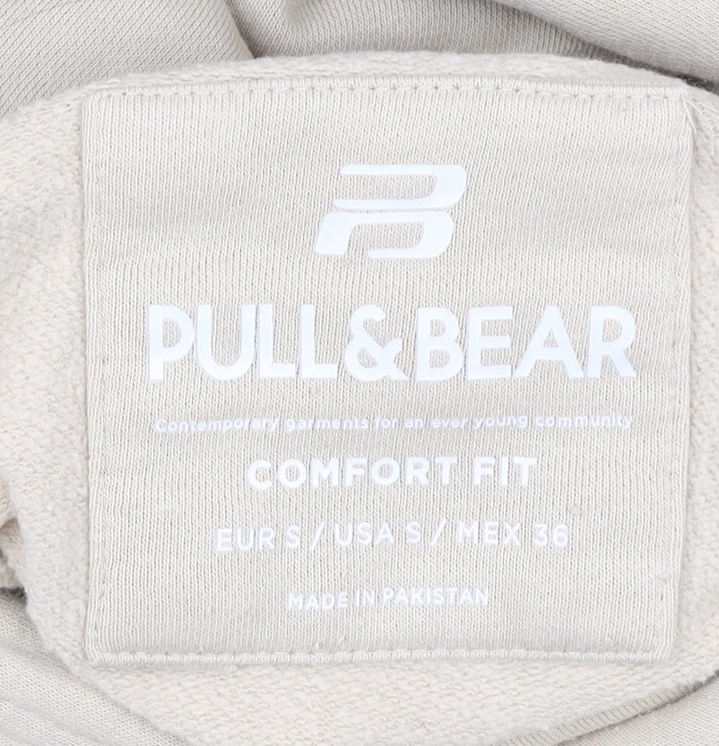 Mens UK Size S Pull&Bear Beige Pullover Hoodie