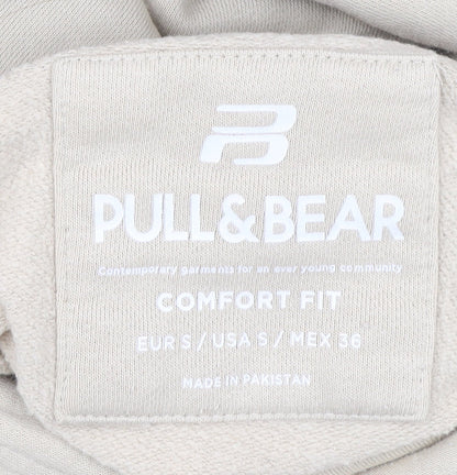 Mens UK Size S Pull&Bear Beige Pullover Hoodie