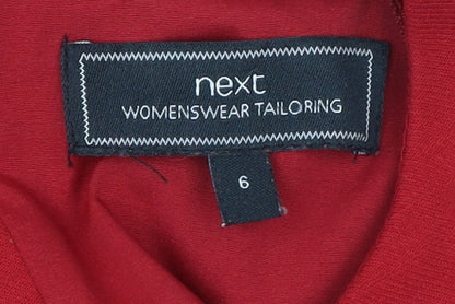 Next Womens Red Sheath Dress Size 6 Sleeveless V-Neck Workwear